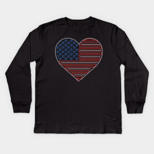 Heart Spangled - Neon Edition Kids Long Sleeve T-Shirt